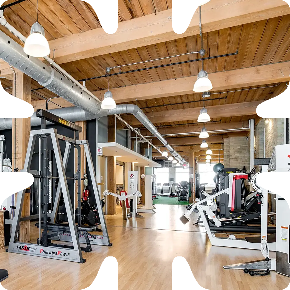 Gym floor with cutouts at the edge of the image - Totum Life Science